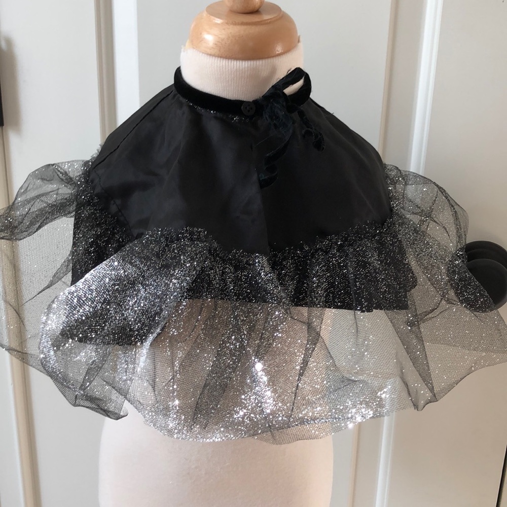 Isabel Garreton Black Glitter layered cape